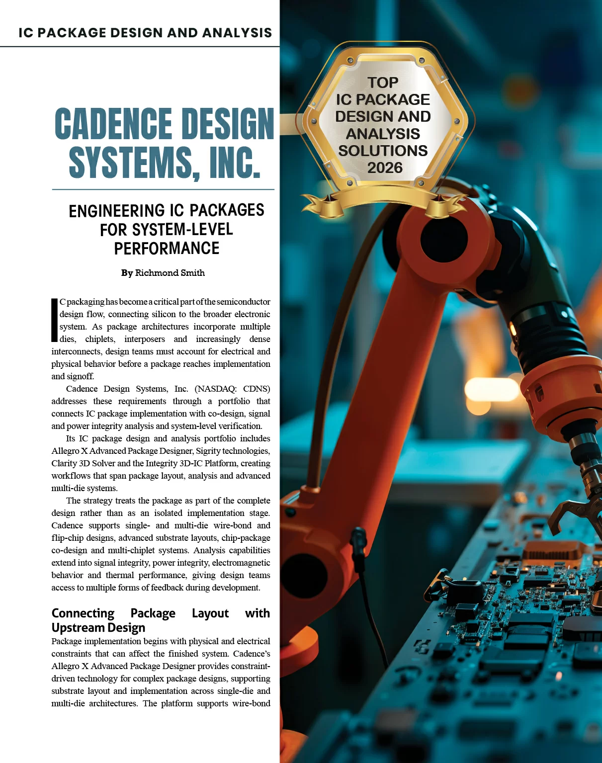 Cadence Design Systems, Inc.: Engineering IC Packages For System-Level Performance | Semiconductor Review