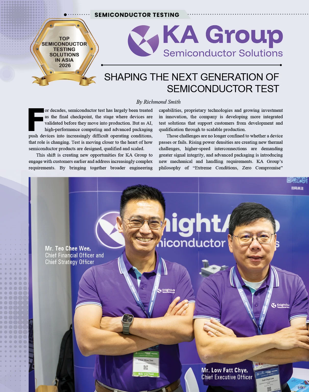 KA Group Shaping the Next Generation of Semiconductor Test | Semiconductor Review